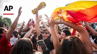 Fans celebrate Spain's 1-0 victory over Argentina in World Cup final