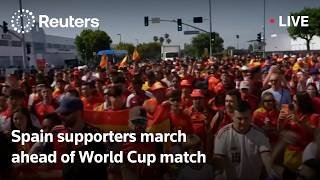 LIVE: Spain supporters hold fan march ahead of World Cup quarter-final