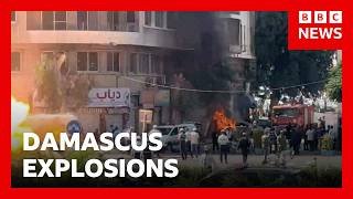 Explosions injure 18 in Damascus during Emmanuel Macron’s visit | BBC News