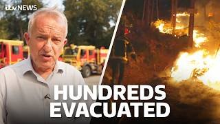 On the ground in France as huge wildfire continues to rage near Paris