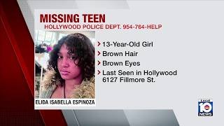Police in Hollywood search for missing 13-year-old