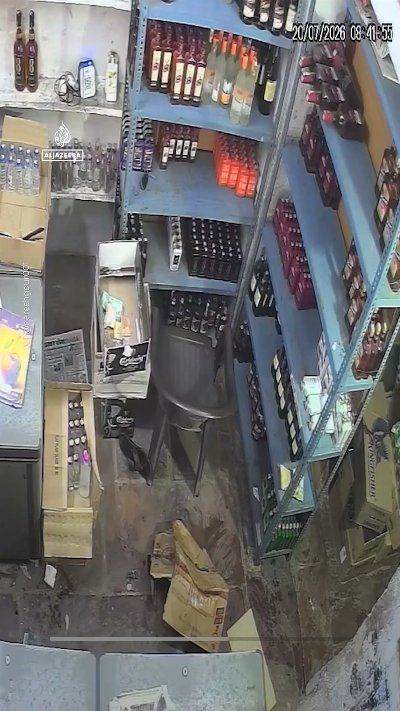 Leopard caught on camera storming into a store in Rajasthan, India