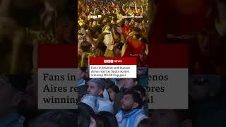 Fans in Madrid and Buenos Aires react as Spain scores winning World Cup goal. #bbcnews