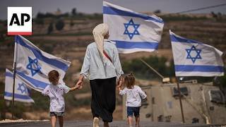 Israeli settlers inaugurate a new settlement in the occupied West Bank