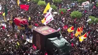 Mourners march as Khamenei's coffin crosses into Iraq