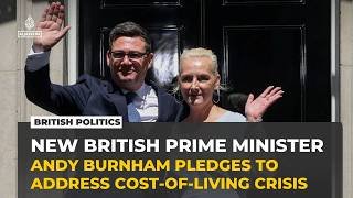 Andy Burnham enters No 10 with pledge to rebuild Britain and restore hope