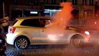 France fans celebrate beating Morocco, heading to semi-finals