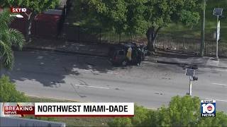 Deputies investigate fiery crash that left man dead in northwest Miami-Dade