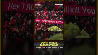 Khamenei Funeral: Chilling Death Threat to Donald Trump Displayed at Khamenei Funeral | WION Shorts