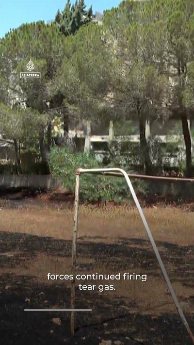 Israeli raid sparks fire at UN Palestinian refugee centre | AJ #shorts