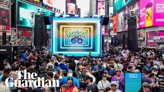 Fans gather in Times Square to celebrate 10 years of Pokémon Go