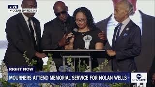 Nolan Wells’ mother speaks at her son’s memorial service
