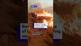 Bodycam footage of flames engulfing southern Spain. #Wildfire #BBCNews