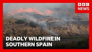 Hundreds of residents evacuated after deadly wildfires in Spain  | BBC News
