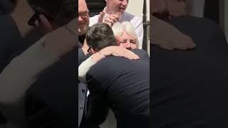 New PM's long hug from his mum