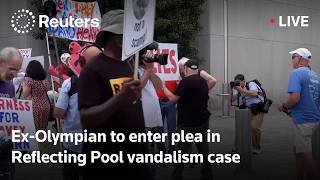 LIVE: Ex-Olympian to enter plea in Reflecting Pool vandalism case