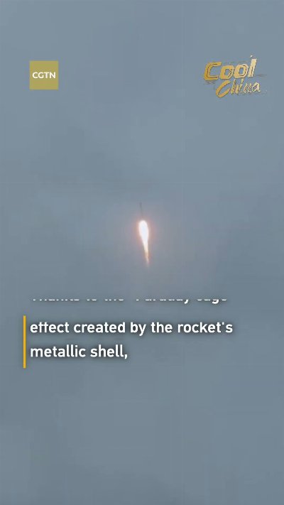 Rare footage: Chinese rocket struck by lightning during launch