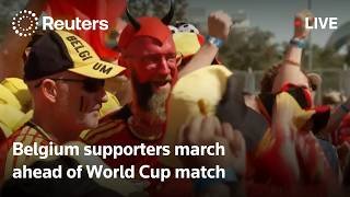 LIVE: Belgium supporters hold fan march ahead of World Cup quarter-final