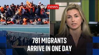 781 small boat migrants crossed the English Channel in a single day