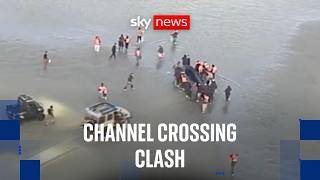 Migrants clash with French police during Channel crossing attempt