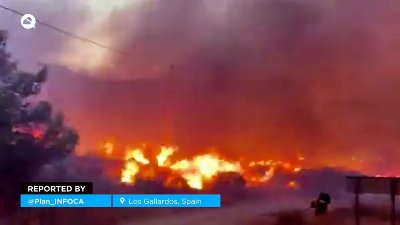 Wildfire in Los Gallardos, Spain