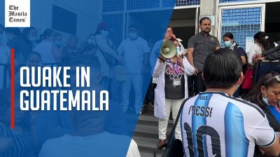 People evacuated from building in Guatemala City following earthquake