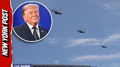 Trump's aerial arrival steals spotlight before  FIFA world cup final