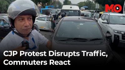 Delhi commuters react to traffic disruptions caused by the CJP protest