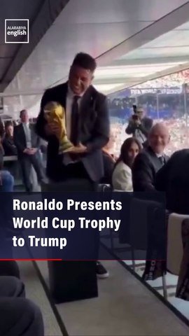 Ronaldo Presents World Cup Trophy to Trump