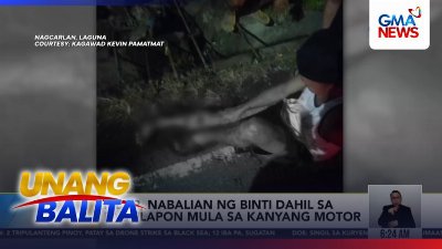 Rider, nabalian ng binti dahil sa pagtilapon mula sa kanyang motor | Unang Balita