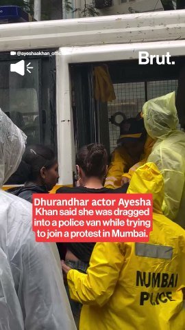 Ayesha Khan detained during protest