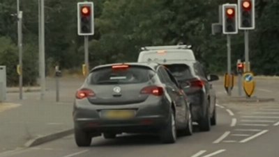 Moment woman crashes her car seconds after heckling Nigel Farage: ‘She won’t be doing that again’