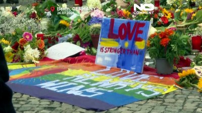 Mourners lay flowers and candles after deadly Berlin Pride attack
