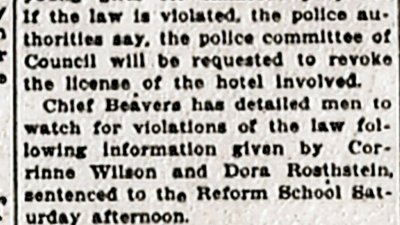 Monday, 14th July 1913 Vice Pickets Posted at Hotels