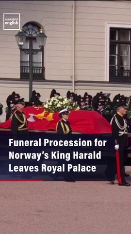 Funeral Procession for Norway’s King Harald Leaves Royal Palace