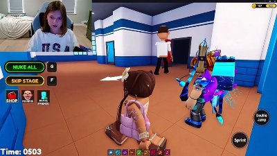 WE "Escape School" ! Obby.. 4 Baddies! Bella, Hifzy, Paddle, and Lacey! Clock It