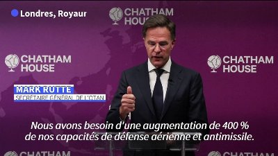 Le chef de l'Otan appelle à augmenter de 400% ses capacités de défense aérienne et antimissile