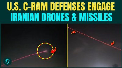 Huge Trails on Skies as U.S Activates C-RAM To Counter Iranian Drones, Missiles Over Erbil in Iraq