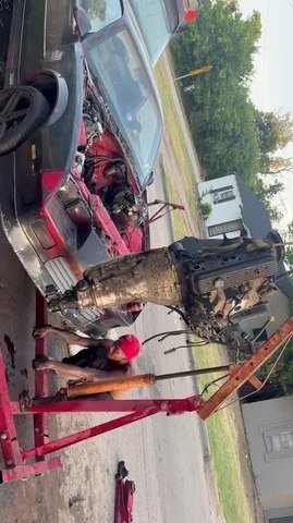 Engine Slips From Hoist