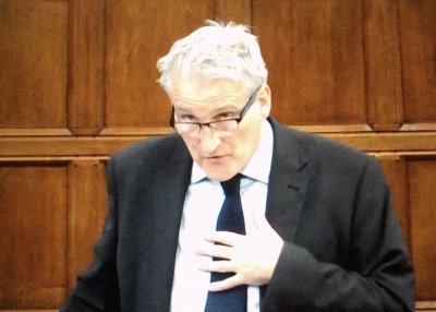 East Hampshire MP Damian Hinds talks about water supply issues in Alton during a Westminster Hall debate on the National Planning Policy Framework