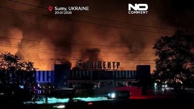 Drone strike sparks major fire in Sumy, northeastern Ukraine