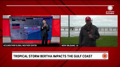 Coastal flooding washes ashore in Louisiana during Tropical Storm Bertha