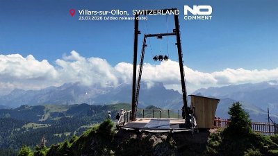 Giant swing offers breathtaking ride above the Swiss Alps