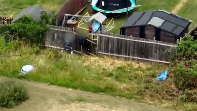 Suspect in Hot Fuzz-style blunder falls through fence while trying to escape police