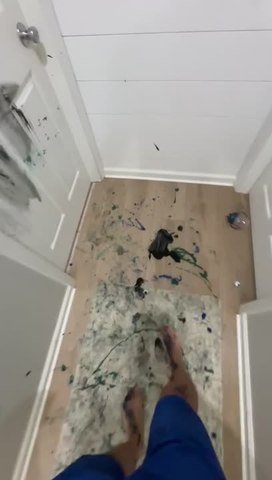 Mischievous Kids Turn Floor Into Paint Mess
