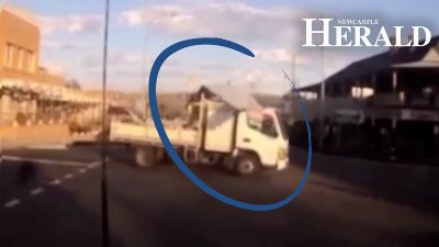 The moment a truck collides with giant wind turbine blade