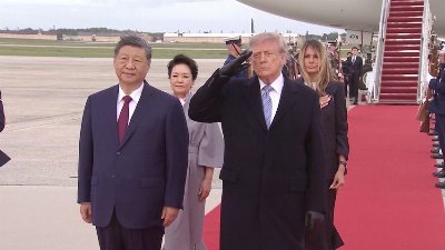 Xi lands in US for state visit, greeted by Trump at airport